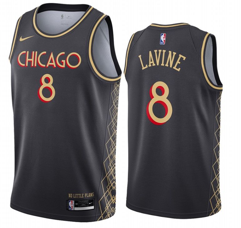Men Chicago Bulls #8 Lavine Black Nike City Edition NBA Jerseys->chicago bulls->NBA Jersey